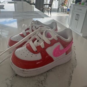 Nike Kids' White and Pink Sneakers